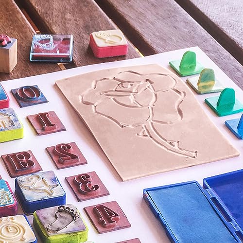 5 PCS Pink A4 Rubber Carving Blocks, 8.3 x 11.8 Inch Large Stamp Carving Blocks, Soft Rubber Stamping Block, Linoleum Blocks for Printmaking, Engraving Crafts - color: Pink