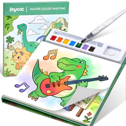 JoyCat Paint with Water Coloring Books for Toddlers, Watercolor Painting Sets for Kids Ages 3-5 4-8, Arts and Crafts Drawing Activities Toy Birthday Gifts for Boys Girls (Dinosaur & Vehicle) - style: Dinosaur & Vehicle