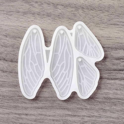1PC Butterfly Wings Pendant Silicone Molds Insect Epoxy Casting Molds for Earring Necklace Keychain Charms Pendants Jewelry Making DIY Gem Cabochon Craft Supplies White52x61x4mm - color: White-19