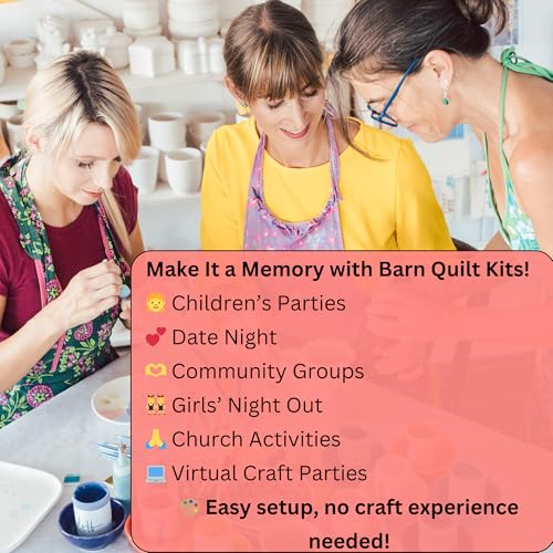 9" Barn Quilt Kit Set 4 | HST, Friendship Star, Dutch Sq, Flying Geese | Unfinished wood block signs to paint for DIY parties, farmhouse wall art collages, quilting crafts, handmade gifts. - size: 9 inches (set of 4), style: HST, Friendship Star, Dutch Sq