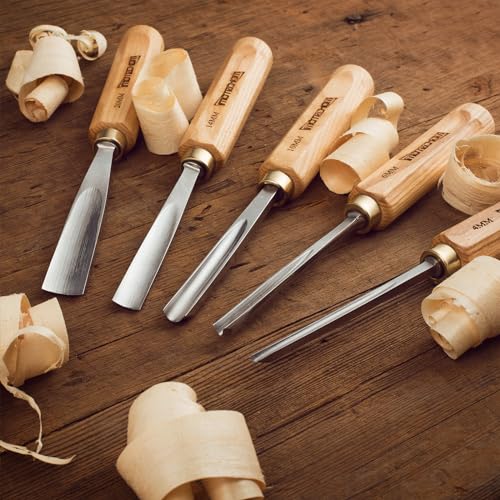 12-Pieces Woodworking Wood Carving Tools Chisel Set with Canvas Bag, Razor Sharp CR-V 60 Steel Blades - size: 12-Pieces with Ash Handle