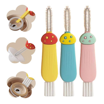 Moonboat 3 in 1 Cup Lid Cleaning Brush, 2024 New Portable Crevice Cleaning Brush Set for Baby Bottle Gap Tight Spaces Cup, Rotatable Cup Lid Cleaner Cup Mouth Scrubber, C-3 Pcs - color: C-3 Pcs