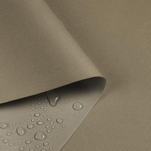 Waterproof Marine Canvas Fabric by The Yard 58" W 600D PVC Backing Water-Resistant Polyester Fabric Upholstery Material for Outdoor Indoor Marine Awning Tent Boat Furniture Cover DIY, 8 Yards Khaki - color: Khaki, size: 8 Yards