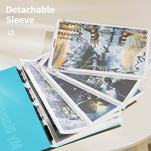 ARTDOT A1 Storage Book for Diamond Painting Kits, Diamond Art Portfolio Folder for Diamond Painting Accessories with 13 Pockets, 26 Views Protectors (34x25.4inches) - size: A1:34x25.4 inches