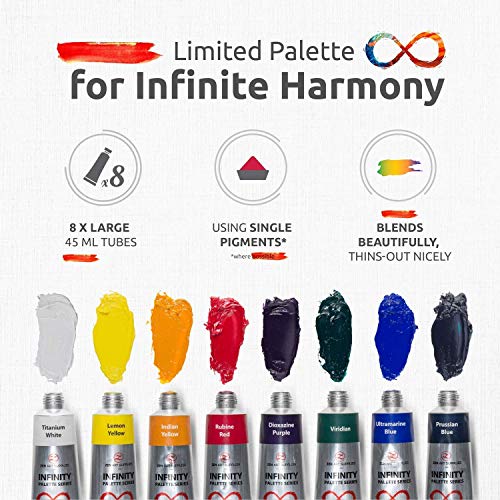 ZenART Non-Toxic Oil Paint Set for Professional Artists - 3 x 8 x 45ml Tubes - Bundle of Portrait, Essential and Impressionist Palette of Eco-friendly Paint with Exceptional Pigment and Lustrous Sheen