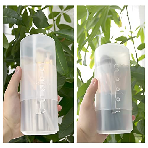 OCHEAL Retractable Makeup Brush Holders, Brushes Organizer Plastic Clear Travel Makeup Brush Case Brushes Container Cup Dustproof Storage for Women and Girls Makeup Artist - color: Plastic Clear-1pc