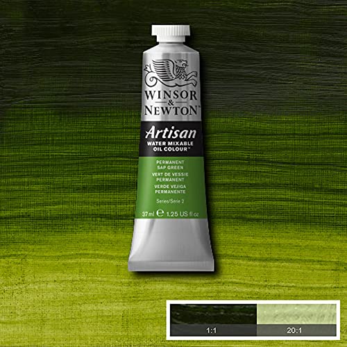 Winsor & Newton Artisan Water Mixable Oil Colour, 1.25-oz (37ml), Permanent Sap Green - color: Permanent Sap Green, style: 1.25-oz