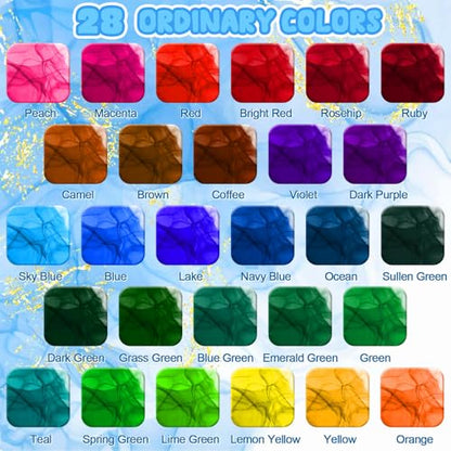Alcohol Ink Set - 48 Bottles Vibrant Colors High Concentrated Alcohol-Based Ink, Concentrated Epoxy Resin Paint Color Dye Great for Resin Petri Dish, Coaster, Painting, Tumbler Cup Making(10ml Each)