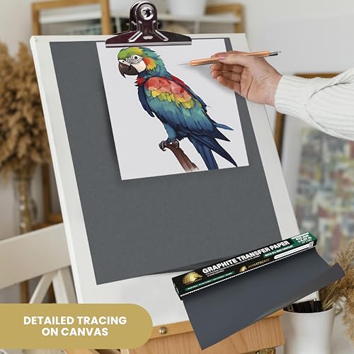 MyArtscape Graphite Transfer Waxed Paper Roll 17" x15ft & 20 Red Sheets Bundle, Wax-Free, Erasable, Smudge-Free, Ideal for Drawing, Tracing, Arts & Crafts – Precise, Durable, Premium Supplies