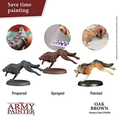 The Army Painter Colour Primer Oak Brown, 400 mL Acrylic Spray Primer, Spray Paint for Miniature Priming Basecoat, Tabletop Roleplaying, Boardgames, and Wargames Miniature Modelling - color: Oak Brown