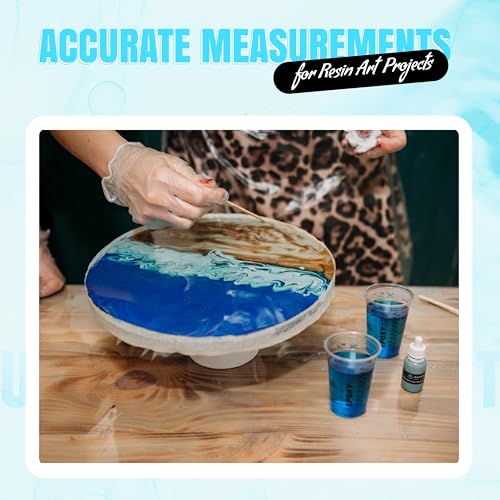 [Pack of 100] 10oz Disposable Graduated Measuring Cups for Mixing - Measurements in mL and Oz - Multipurpose Reusable Cups for Paint, Epoxy Resin, Stain, Liquid Mixing Cups - size: 100 Pack