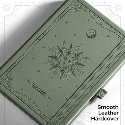 EMSHOI Dotted Journal Notebook, 320 Pages, A5 Small 5.75"x8.38", PU Leather Hardcover, 100 GSM Thick Paper, 5mm Dot Grid Notebook for Journaling, Planning, Drawing, Writing, Green - color: Green, size: A5 Dotted