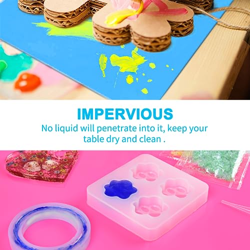 3 Pack Silicone Craft Mat, IKOCO 15.7"x 11.8" Playdough Mat Nonslip and Nonstick Silicone Sheets for Crafts, Paint, Resin Casting Molds, Blue & Rose Red & Cyan - color: Blue&Rose Red&Cyan, size: 15.7''*11.8''