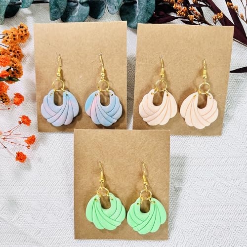 Xaekicr Polymer Clay Cutters – 2PCS Shell Swirl & Abstract Arch Clay Cutters for Polymer Clay Jewelry, Clay Tools and Earring Cutters for DIY Crafts and Earring Kit - color: C color