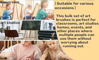 24 Pcs Paintbrush Variety Classpack, Back to School Art Supplies for Kids, Flat & Round Paint Brushes for Toddlers & Classrooms, Easy Grip - size: 24PCS