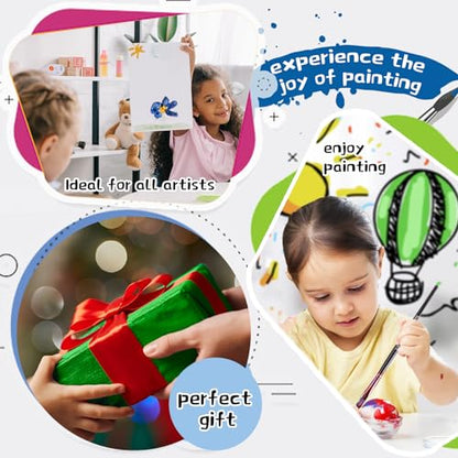 koseibal Acrylic Art Set with 18 Acrylic Paints, 8 Brushes, 4 Stretched Canvas, 1Wooden Easel, Etc, Premium Painting Supplies Kit for Students, Artists Kids, Adults, and Beginner - color: 18color+36pcs