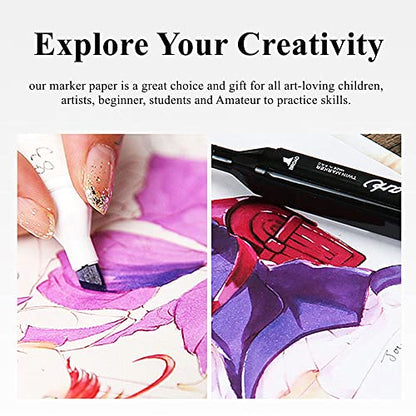 A5 Marker Paper Sketchbook Bleedproof Alcohol Markers Pad 60pages (30sheets) Double-Sided 120lb (200gsm) Thick Marker Paper Drawing Art Notebook Gift for Kids Artists - color: A5-1 Pad