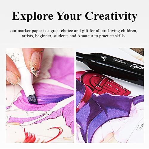 A5 Marker Paper Sketchbook Bleedproof Alcohol Markers Pad 60pages (30sheets) Double-Sided 120lb (200gsm) Thick Marker Paper Drawing Art Notebook Gift for Kids Artists - color: A5-1 Pad