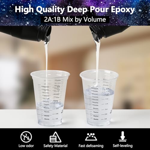 Deep Pour Epoxy Resin, KISREL 4.5Gallon Resin Epoxy Kit (2:1) for 2-4 Inch Pour Depths，Bubble Free, Low Odour, Crystal Clear Casting Resins for Bar Tops, Table Tops, River Tables, Wood Fillers, Crafts - size: 4.5 gallon