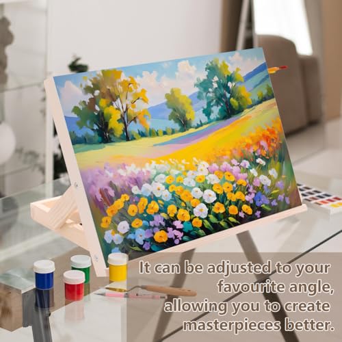 2 Pack Tabletop Easel for Painting, Adjustable Desktop Easel Portable Art Easel for Canvas Painting, iPad, Book Display, Artwork Holder - 13 x 9 Inches