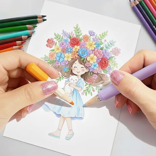 Art Set Bundle: 48 Premium Colored Pencils & 14 Macaron Pencil Extenders, Perfect for Adult Sketching, Writing and Art Drawing，Professional Art Supplies Set