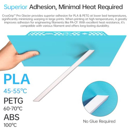 BIGTREETECH BIQU CryoGrip Pro Glacier for Voron 300/Qidi Plus 4 3D Printers 300x300MM Build Plate High Adhesion Heated Bed Cover Upgrade Removable & Easy Clean Spring Steel Sheet - style: Glacier(Voron 300/Qidi Plus 4)