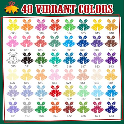 Amamao Acrylic Paint Markers, Soft Brush Tip Pens and Markers, Acrylic Paint Pens for Wood, Stone, Canvas, Glass, Fabric, Egg, Rock Painting and DIY Crafts Art Supplies (48) - style: 48 BOX
