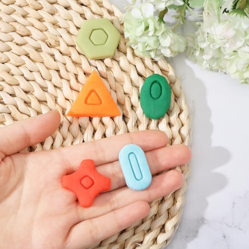 ORIGACH 22 Pcs Geometric Clay Cutters, Boho Studs Polymer Clay Cutters Set Different Geometrical Shapes for Earring Making - style: Basic Geometric