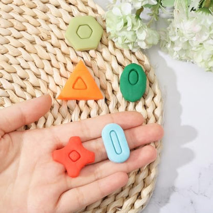 ORIGACH 22 Pcs Geometric Clay Cutters, Boho Studs Polymer Clay Cutters Set Different Geometrical Shapes for Earring Making - style: Basic Geometric