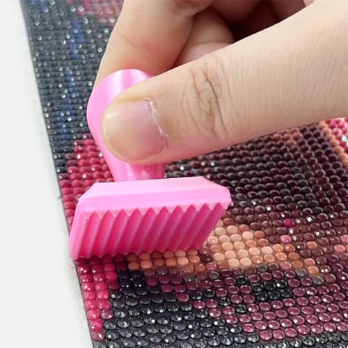 Diamond Art Painting Embossing Roller 3D Printing Diamond Art Painting Seal Press Diamond Art Painting Roller Tool Set for Multi-Color Square & Circular Drills (Sakura Pink) - color: Sakura Pink