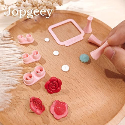 Stud Post Embedding Tool Set for Polymer Clay Earring, 3D Print Polymer Clay Tools for Clay Jewelry, Earring Post Embedder Tool, Easy to Use and Store