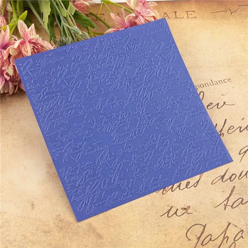 English Text Background Texture Plastic Embossing Folders for Cards Making English Background Embossing Stencils for DIY Paper Crafts Scrapbooking Polymer Clay Decoration