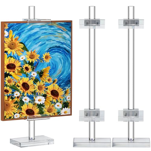 Adjustable Tabletop Acrylic Easel Stand for Picture Frames & Photo Display – Art Easel, Holds Frames up to 17" H, Perfect for Table Decor, Wedding Sign, Artwork Holder (2) - size: 2-Pack, 17"H