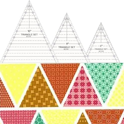3 Set Tall Triangle Quilting Rulers for Quilting Templates 6 8 10 Inch Wedge Triangle Quilting Rulers and Templates, Sewing Templates for Sewing Cut Measurement DIY Craft Quilting Tools - size: quilting-3