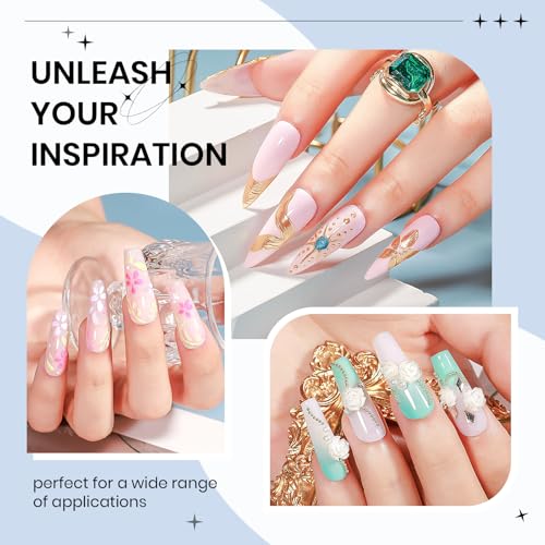 3d Gel Nail Art Set: Non Stick Hand Solid Builder Gel, No Wipe 3d Gels, 15g 3d Sculpting Gels All-in-1 Kit for Carving Moliding Extension Home DIY Manucure for Women Girls - color: Clear Clear and Clear