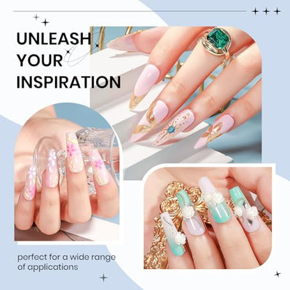 3d Gel Nail Art Set: Non Stick Hand Solid Builder Gel, No Wipe 3d Gels, 15g 3d Sculpting Gels All-in-1 Kit for Carving Moliding Extension Home DIY Manucure for Women Girls - color: Clear Clear and Clear