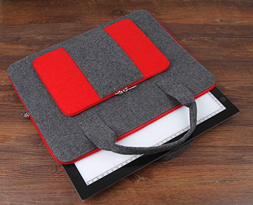 Storage Bag Felt Hand-held Shockproof 14.75 x 11.75 Inch for A4 Painting Light Pad Board Leaf Book Weeding Light Box (Plus Size)