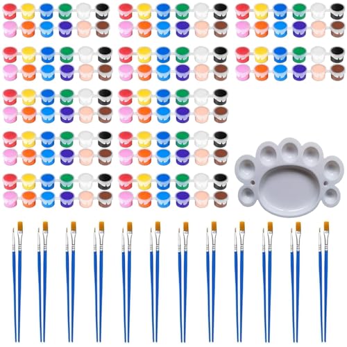 12 Pack 12 Colors Mini Acrylic Paint Set For Adults, Washable Craft Paint Strips With Storage Container, Painting Kit For Home Birthday Party Favors