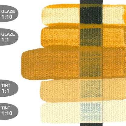 GOLDEN Fluid Acrylics, Yellow Ochre, 8 fl. oz. Bottle, Professional Acrylic Paint, Semi-Opaque