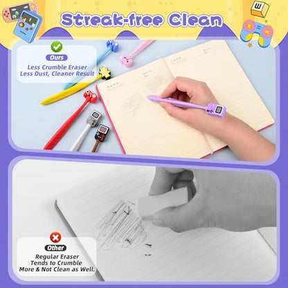 48 Pcs Video Games Bobblehead Eraser for Pencils Kawaii Erasers Cute Supplies Fun Cartoon Erasers Supplies Birthday Gifts - style: Video Games