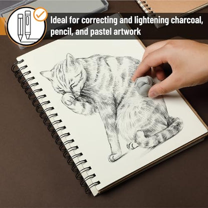Mr. Pen- Large Kneaded Erasers, 2.75"x6.3", 4 Pack, Gray | Soft Moldable Art Erasers for Charcoal, Graphite & Pastel Drawing, Precision Highlighting, Smudge Control - color: Gray, size: 4 Pack, 6.3" x 2.75"