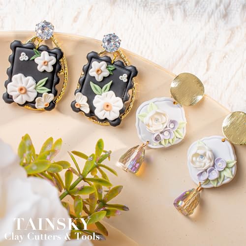 TAINSKY Polymer Clay Cutters - 22 Shapes Frame Clay Cutters, Boho Polymer Clay Cutters for Earrings Jewelry Making, Window Clay Cutters for Polymer Clay Jewelry. (Style-A) - color: Frame Set