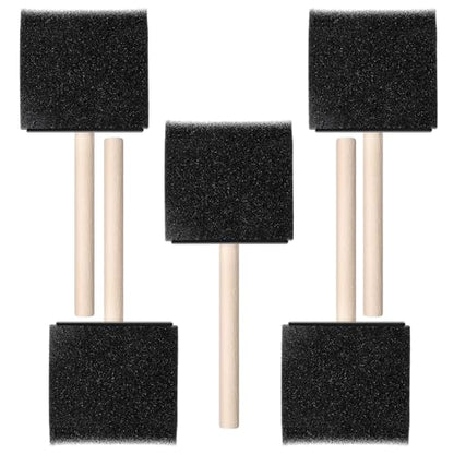 Foam Paint Brushes 3 Inch 5 Pcs Foam Brushes for Painting Wood Handle Sponge Paint Brush Set for Staining Varnishes, Staining, DIY Craft Projects, Finishing