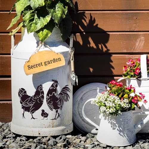OLYCRAFT 2Pcs 11x8.6 Inch Fooster Self-Adhesive Silk Screen Printing Stencil Hen Chicken Mesh Stencils Farm Theme Reusable Mesh Stencils Transfer for DIY T-Shirt Fabric Painting - color: Chicken