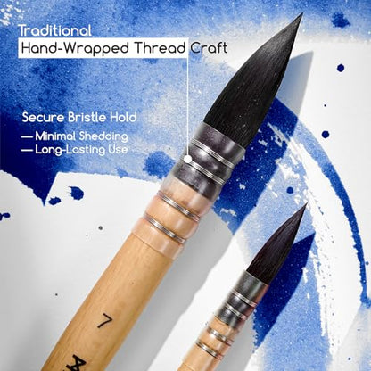 MEEDEN Watercolor Brushes Professional - 9 Pack Synthetic Squirrel Hair Artist Paint Brushes Set with Beech Wood Handle Great for Artists Hobbyists - size: Set - 9 Count