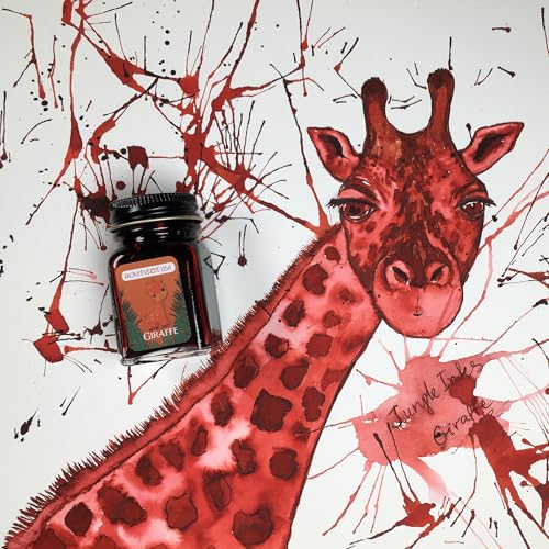 Monteverde Jungle Fountain Pen Ink, 30ml, Giraffe (Orange) | Animal-inspired fountain pen ink with bold color, smooth flow, and creative writing personality. - color: Giraffe (Orange)