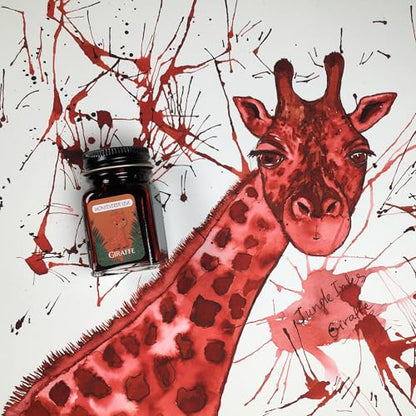 Monteverde Jungle Fountain Pen Ink, 30ml, Giraffe (Orange) | Animal-inspired fountain pen ink with bold color, smooth flow, and creative writing personality. - color: Giraffe (Orange)