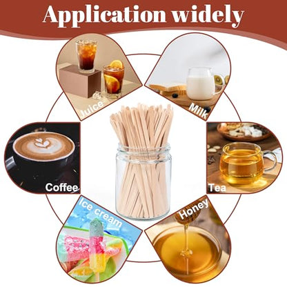 ANTETOK Wooden Coffee Stirrers - Coffee Stir Sticks 5.5 Inch,800pcs Disposable Swizzle Sticks,Swizzle Drink Sticks for Coffee,Tea,Cocktail and Hot Chocolate - size: 5.5Inch-800pcs(no wrapped)