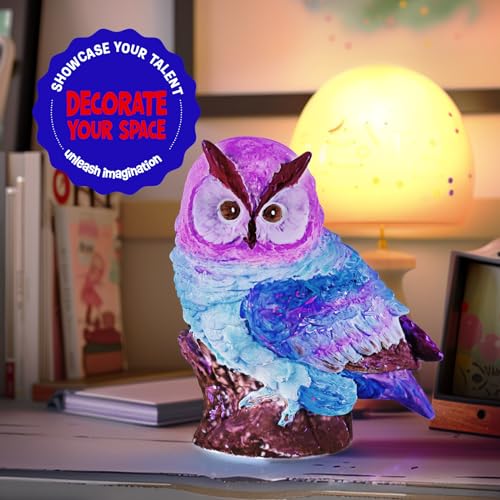LAOESE Paint Your Own Owl Lamp Kit, Art Supplies Painting Kits for Kids 6-12, Arts and Crafts for Kids Ages 8-12, Owl Toy Girls Boys Birthday Gifts for Kids Ages 3 4 5 6 7 8 9 10 11 12+ - style: Owl