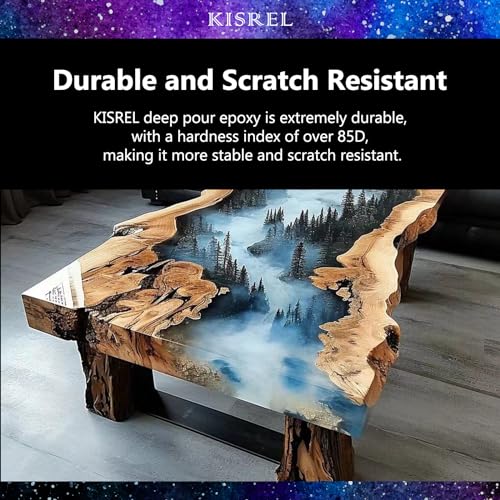 KISREL Deep Pour Epoxy Resin, 3 Gallon Resin Epoxy Kit (2:1) for 2-4 Inch Pour Depths，Bubble Free, Low Odour, Crystal Clear Casting Resin for Table Tops, River Tables, Wood Fillers, Crafts - size: 3 gallon